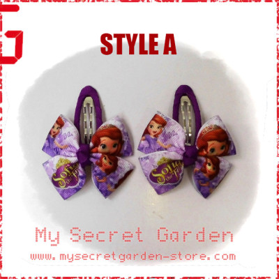 Sofia the First  Grosgrain Ribbon Girls Hair Bows Clip BB Hair Pin